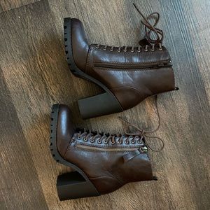 Brown Heeled Boots for Women